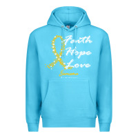Ocean Blue sarcoma awareness t  shirt sarcoma awareness faith hope love   in this Premium Hoodie - linhVisuals