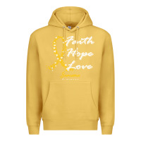 Antique Gold sarcoma awareness t  shirt sarcoma awareness faith hope love   in this Premium Hoodie - linhVisuals