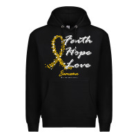 Black sarcoma awareness t  shirt sarcoma awareness faith hope love   in this Premium Hoodie - linhVisuals