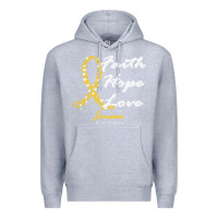 Heather Grey sarcoma awareness t  shirt sarcoma awareness faith hope love   in this Premium Hoodie - linhVisuals