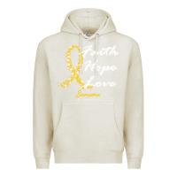 Oatmeal Heather sarcoma awareness t  shirt sarcoma awareness faith hope love   in this Premium Hoodie - linhVisuals