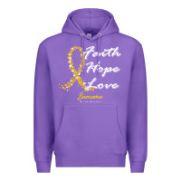 Purple sarcoma awareness t  shirt sarcoma awareness faith hope love   in this Premium Hoodie - linhVisuals