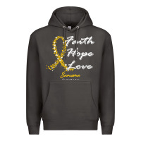 Smoke sarcoma awareness t  shirt sarcoma awareness faith hope love   in this Premium Hoodie - linhVisuals