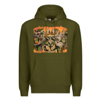 Army Green camouflage bunny background Premium Hoodie - BarkalooDesign