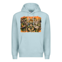 Blue Mist camouflage bunny background Premium Hoodie - BarkalooDesign