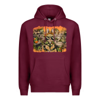 Burgundy camouflage bunny background Premium Hoodie - BarkalooDesign