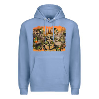 Colony Blue camouflage bunny background Premium Hoodie - BarkalooDesign
