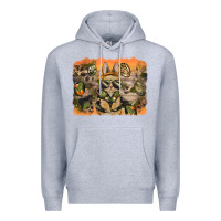 Heather Grey camouflage bunny background Premium Hoodie - BarkalooDesign