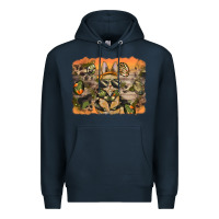 Navy camouflage bunny background Premium Hoodie - BarkalooDesign