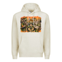 Oatmeal Heather camouflage bunny background Premium Hoodie - BarkalooDesign