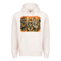 Pale Pink camouflage bunny background Premium Hoodie - BarkalooDesign