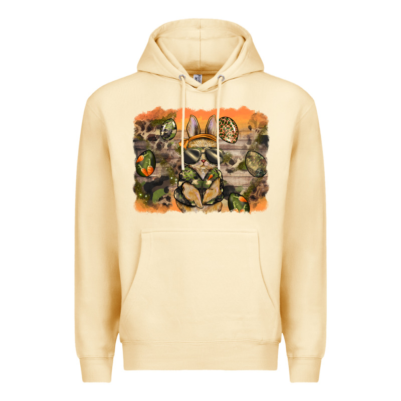 Camouflage Bunny Background Premium Hoodie by BarkalooDesign | Teevron