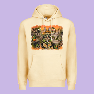 Camouflage Bunny Background Premium Hoodie Designed By Barkaloodesign
