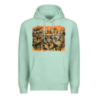 Seafoam camouflage bunny background Premium Hoodie - BarkalooDesign