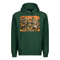 Sports Green camouflage bunny background Premium Hoodie - BarkalooDesign