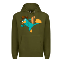 Army Green perry the platypus Premium Hoodie - linhVisuals
