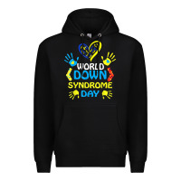 Black world down syndrome day t shirt support and awareness 3.21 t shirt Premium Hoodie - linhVisuals