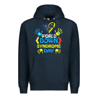 Navy world down syndrome day t shirt support and awareness 3.21 t shirt Premium Hoodie - linhVisuals