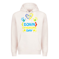 Pale Pink world down syndrome day t shirt support and awareness 3.21 t shirt Premium Hoodie - linhVisuals