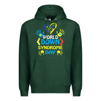 Sports Green world down syndrome day t shirt support and awareness 3.21 t shirt Premium Hoodie - linhVisuals