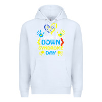 White world down syndrome day t shirt support and awareness 3.21 t shirt Premium Hoodie - linhVisuals