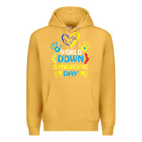 Mustard world down syndrome day t shirt support and awareness 3.21 t shirt Premium Hoodie - linhVisuals