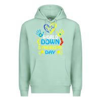 Seafoam world down syndrome day t shirt support and awareness 3.21 t shirt Premium Hoodie - linhVisuals