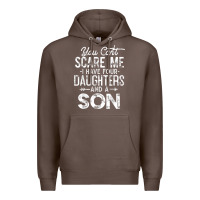 Coffee you can't scare me i have four daughters and a son funny dad t shirt Premium Hoodie - linhVisuals