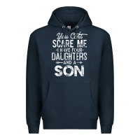 Navy you can't scare me i have four daughters and a son funny dad t shirt Premium Hoodie - linhVisuals