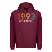 Burgundy retro 29 years vintage 1993 limited edition 29th birthday t shirt Premium Hoodie - linhVisuals