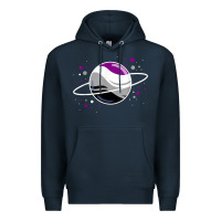 Navy asexual outer space planet ace pride t shirt Premium Hoodie - linhVisuals