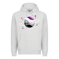 Dove Grey asexual outer space planet ace pride t shirt Premium Hoodie - linhVisuals