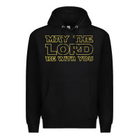 Black may the lord be with you by jesus surfed apparel co premium t shirt Premium Hoodie - linhVisuals