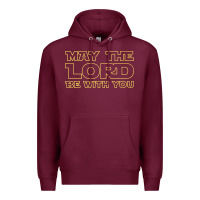 Burgundy may the lord be with you by jesus surfed apparel co premium t shirt Premium Hoodie - linhVisuals