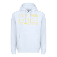 White may the lord be with you by jesus surfed apparel co premium t shirt Premium Hoodie - linhVisuals