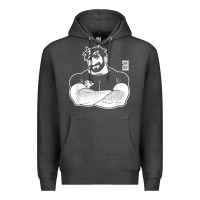 Charcoal Heather bobo bear   adam likes crossing arms t shirt Premium Hoodie - linhVisuals