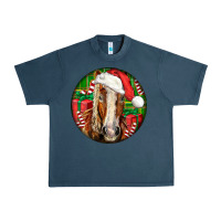 Midnight Navy Belgian Horse  Christmas Urban Heavy Tee - LillyAllenDesigns