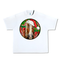White Belgian Horse  Christmas Urban Heavy Tee - LillyAllenDesigns