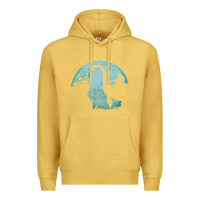 Antique Gold bigfoot riding loch ness monster sasquatch ufo abduction pullover hood Premium Hoodie - linhVisuals