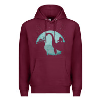 Burgundy bigfoot riding loch ness monster sasquatch ufo abduction pullover hood Premium Hoodie - linhVisuals