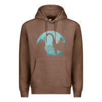Chestnut bigfoot riding loch ness monster sasquatch ufo abduction pullover hood Premium Hoodie - linhVisuals