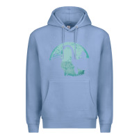 Colony Blue bigfoot riding loch ness monster sasquatch ufo abduction pullover hood Premium Hoodie - linhVisuals