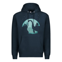 Navy bigfoot riding loch ness monster sasquatch ufo abduction pullover hood Premium Hoodie - linhVisuals