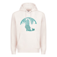 Pale Pink bigfoot riding loch ness monster sasquatch ufo abduction pullover hood Premium Hoodie - linhVisuals