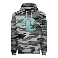 Slate Camo bigfoot riding loch ness monster sasquatch ufo abduction pullover hood Premium Hoodie - linhVisuals
