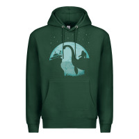 Sports Green bigfoot riding loch ness monster sasquatch ufo abduction pullover hood Premium Hoodie - linhVisuals