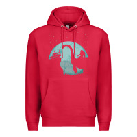 Cardinal bigfoot riding loch ness monster sasquatch ufo abduction pullover hood Premium Hoodie - linhVisuals