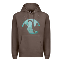 Coffee bigfoot riding loch ness monster sasquatch ufo abduction pullover hood Premium Hoodie - linhVisuals