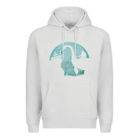 Dove Grey bigfoot riding loch ness monster sasquatch ufo abduction pullover hood Premium Hoodie - linhVisuals