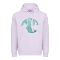 Lilac bigfoot riding loch ness monster sasquatch ufo abduction pullover hood Premium Hoodie - linhVisuals